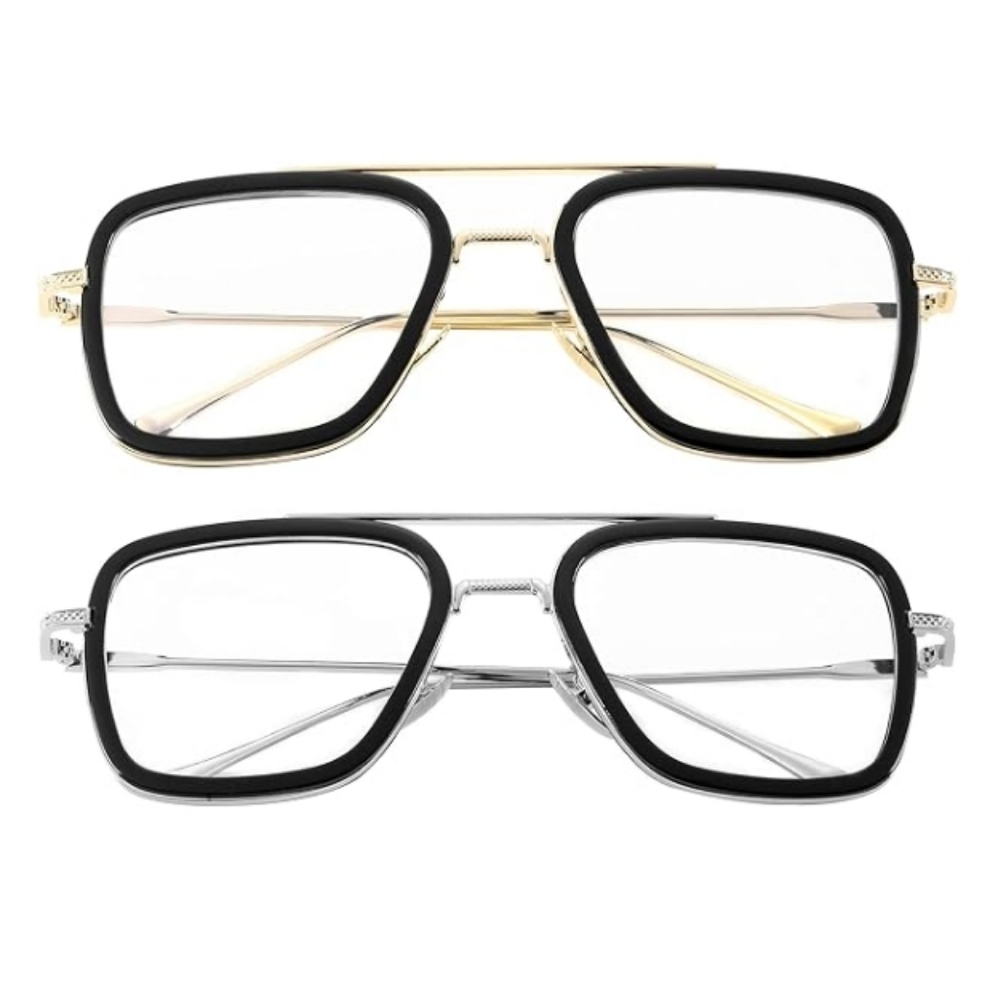 Blue Light Blocking Metal Frame Non-Prescription Eyeglasses SET OF 2